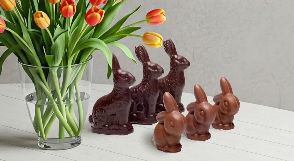 Solid Chocolate Easter Bunnies Three Sizes, Sm, Med, Lg Milk Dark or White Chocolate, 1 pc - Image 2