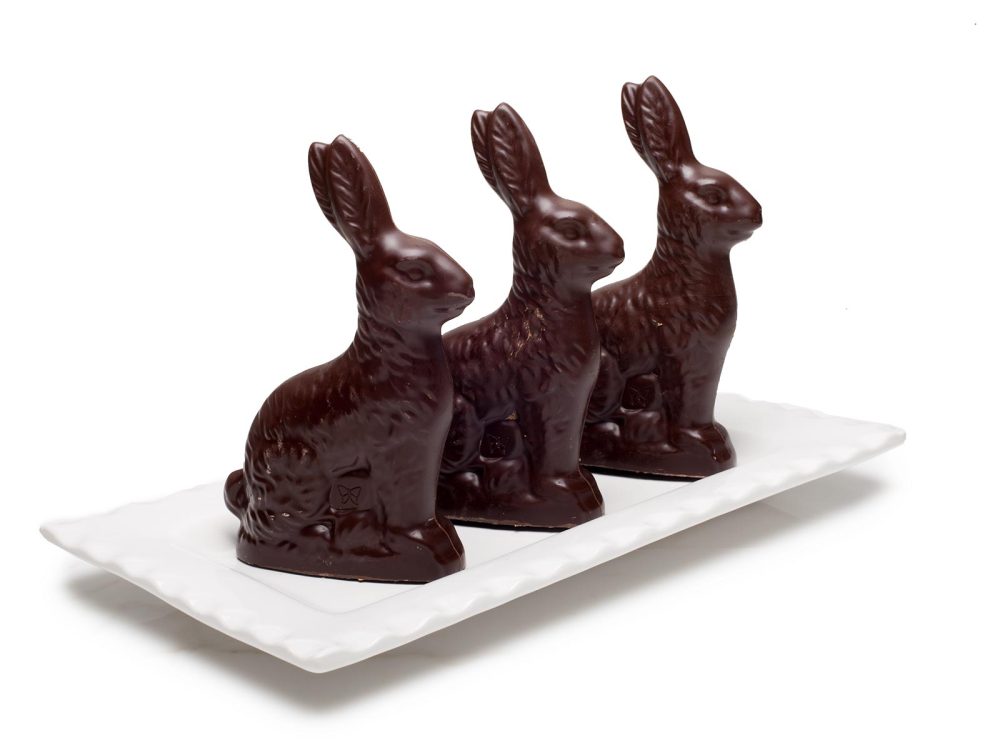 Solid Chocolate Easter Bunnies Three Sizes, Sm, Med, Lg Milk Dark or White Chocolate, 1 pc - Image 3